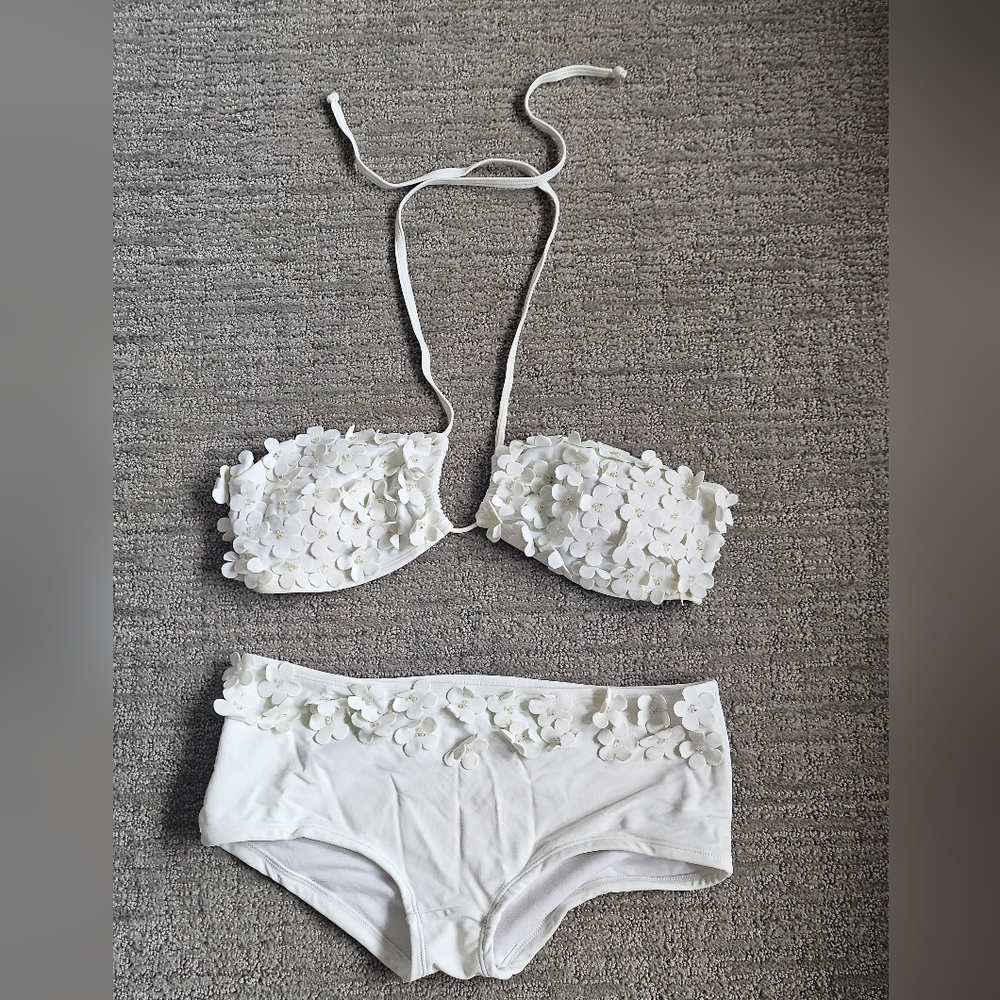 La Vie En Rose White Floral Bikini